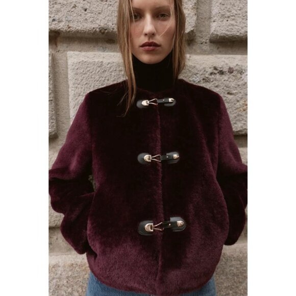 Zara DOUBLE-FACED TOGGLE JACKET - Picture 2 of 7